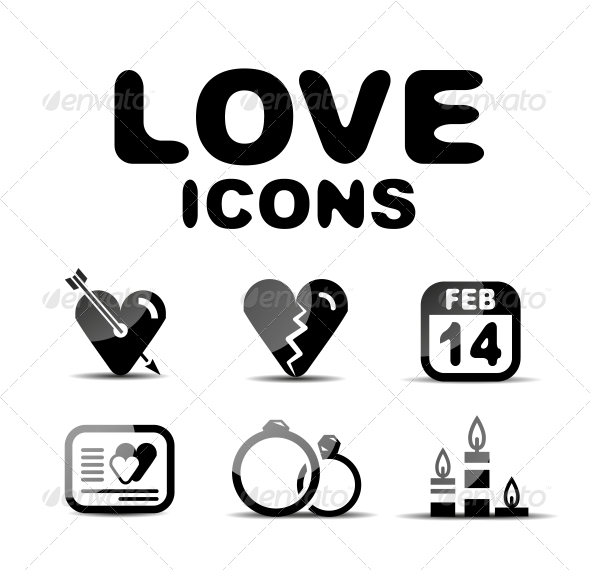 Love Glossy Icon Set. Vector Illustration - Miscellaneous Conceptual