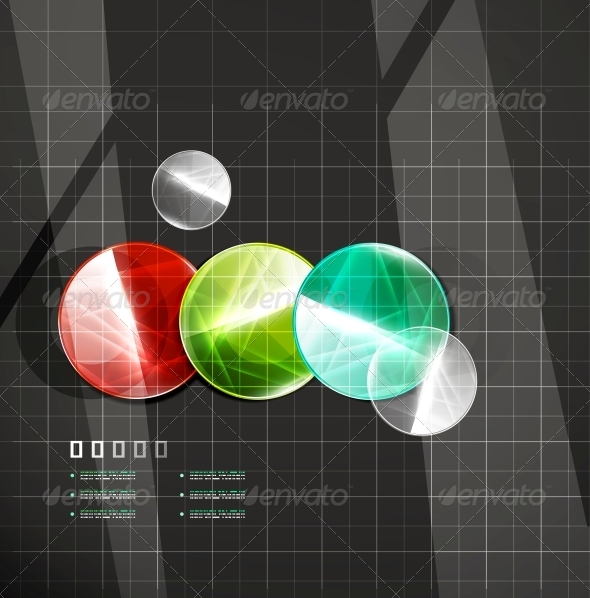 Glossy Color Circles on Black - Computers Technology