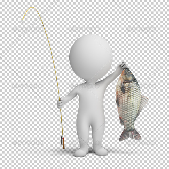 3d small people - fisherman - Characters 3D Renders