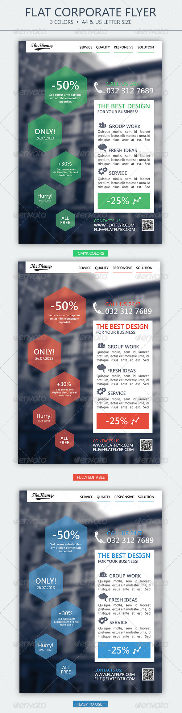 Flat Corporate Flyer 3 - Corporate Flyers