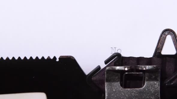 Word Is No War , Printed on a Piece of Paper. Close Up alt