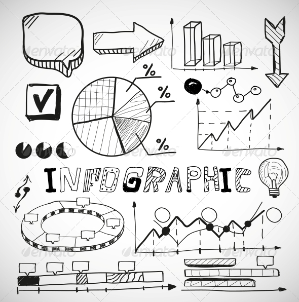 Infographic Business Graphs Doodles - Web Technology