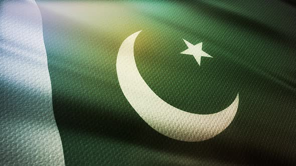 fabric pattern waving Pakistan flag of