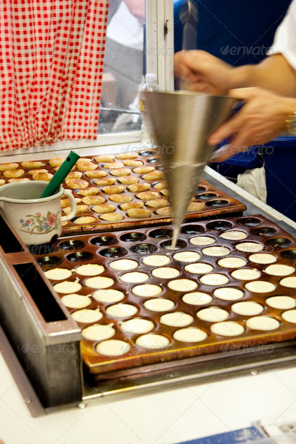 Poffertjes mini pancakes - Stock Photo - Images