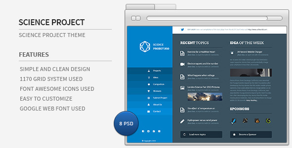 Science Project PSD - ThemeForest 4881773