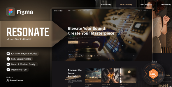 Resonate - Music Studio Figma Template