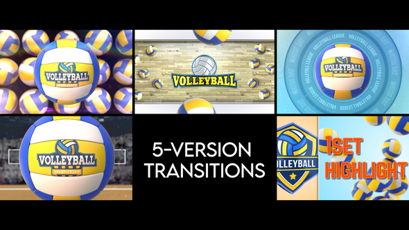 Volleyball Transitions - 5 Versions Elements template preview