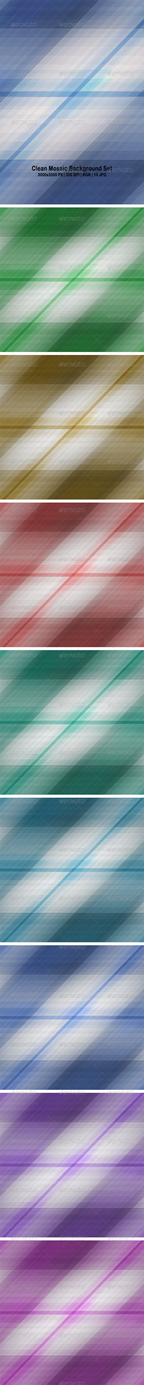 Clean Mosaic Background Set - Backgrounds Graphics