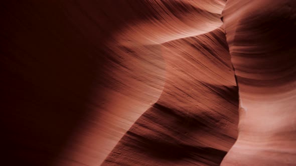 Movement Along Beautiful Red Walls Smooth And Wave In Slot Canyon alt