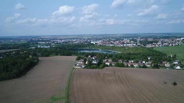 French Vexin Regional Natural Park seen from the sky alt