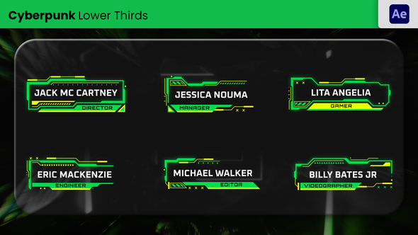 Cyberpunk Lower Third Elements template preview