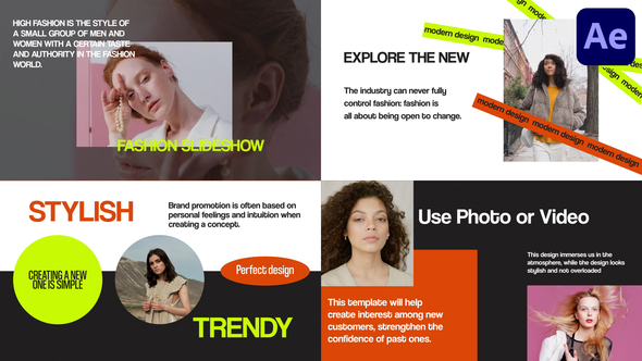 Abstract Fashion Slides for After Effects Video Displays template preview
