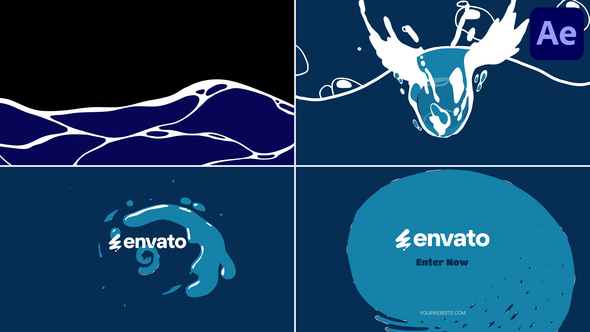 Sea Wave Logo Opener for After Effects Openers template preview