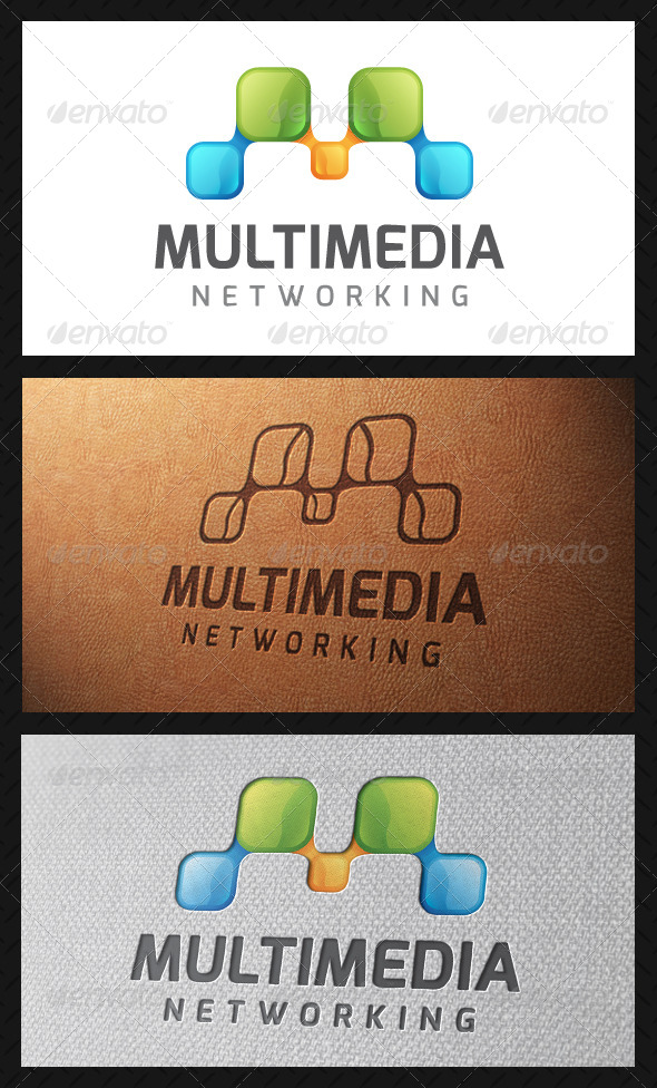 Multimedia Letter M Logo Template - Letters Logo Templates