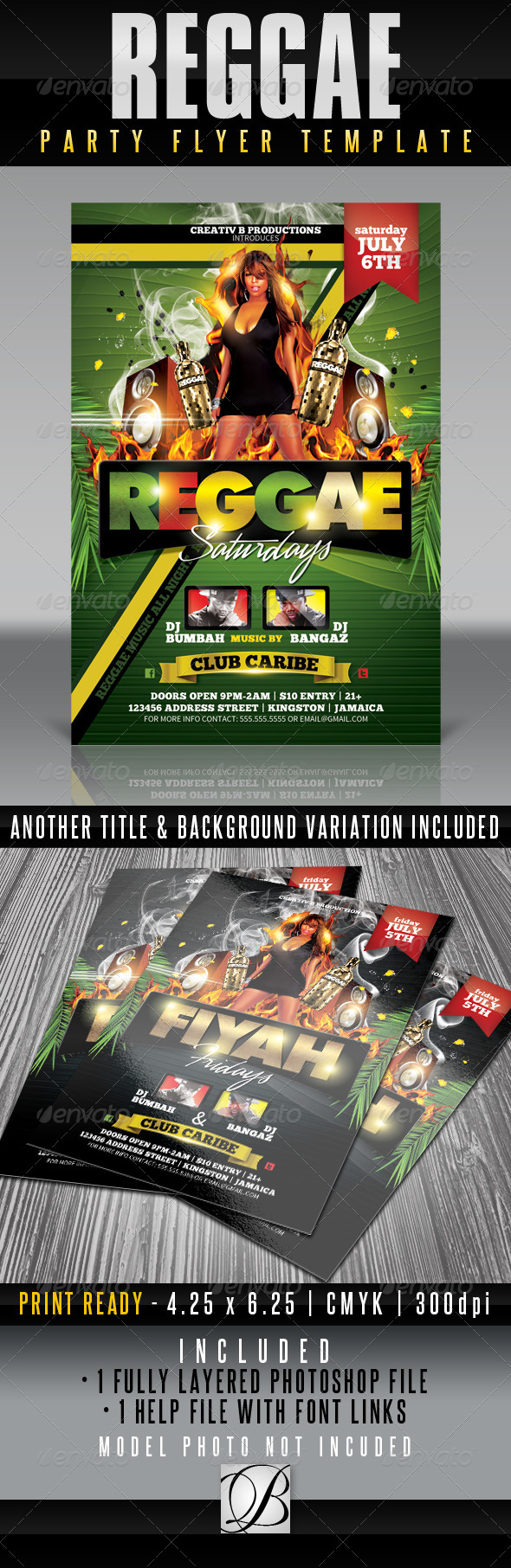Reggae Party Flyer Template - Clubs & Parties Events