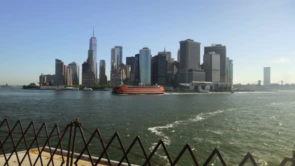 Ferry in  Downtown New York City