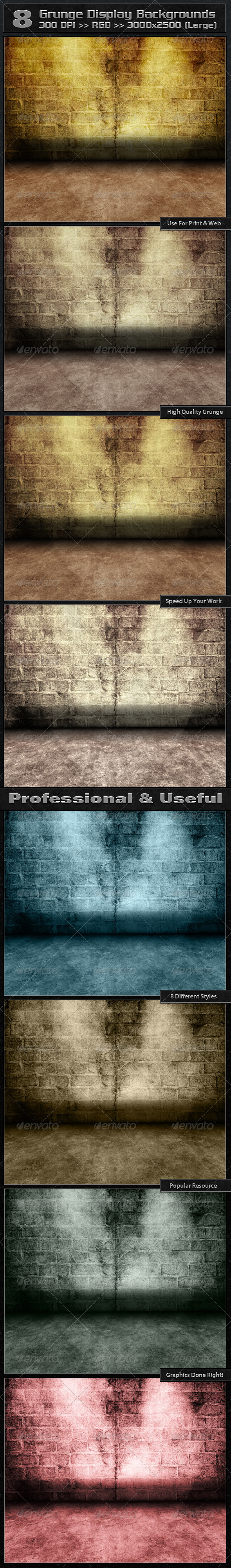 8 Unique Grunge Display Backgrounds - Backgrounds Graphics