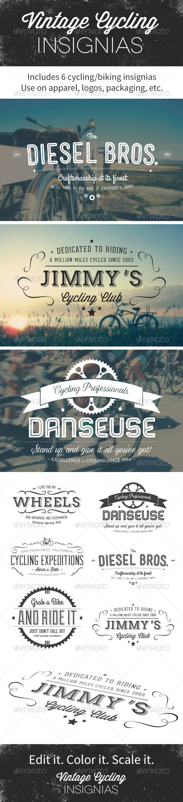 Vintage Cycling Insignias | Logos - Miscellaneous Characters
