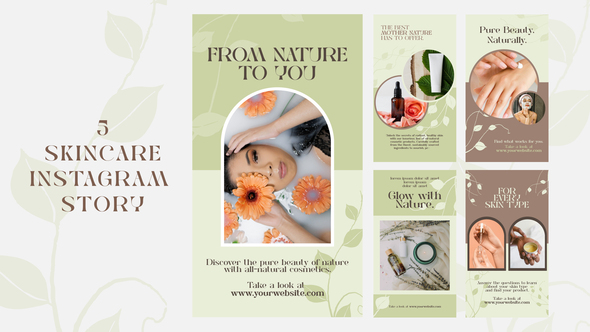 Skincare Instagram Stories Elements template preview