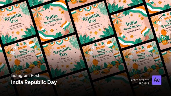 Social Media Post - India Republic Day After Effects Project Files Openers template preview