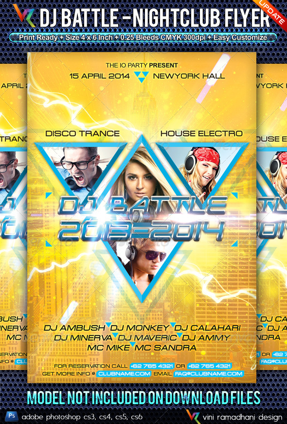 DJ Battle NewYork NightClub Flyer - Clubs & Parties Events