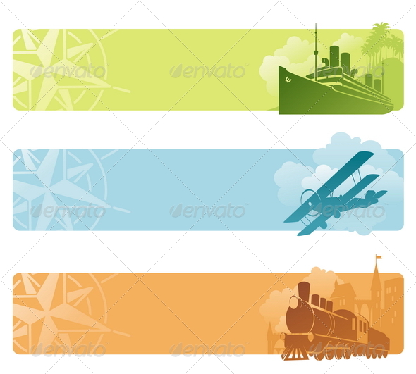 Vector Banners - Retro Transport - Retro Technology