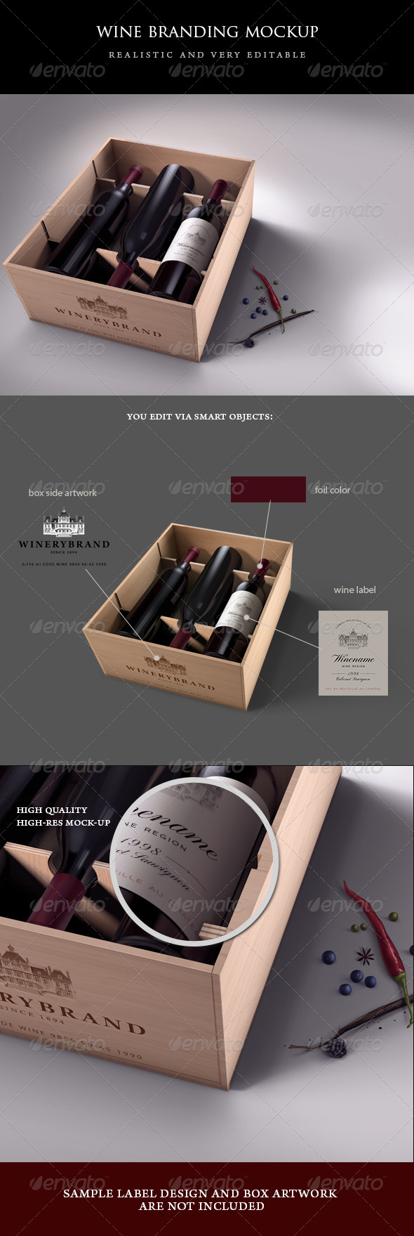 Wine Case Mock-up - Food and Drink Packaging