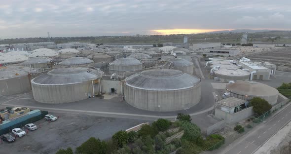 Circling the Water Treatment Plant at Sunrise