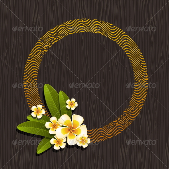 Abstract Round Frame & Tropical Flowers - Flowers & Plants Nature