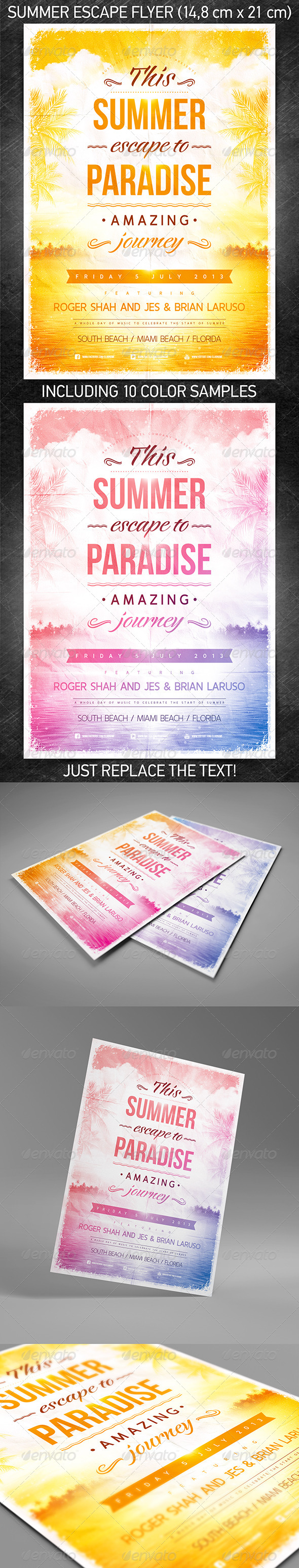 Summer Escape Party Flyer - Flyers Print Templates