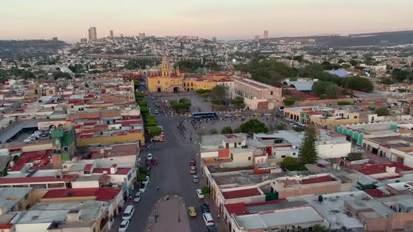 Temple and Convent of the Holy Cross of Miracles And Founders Square In Santiago de Queretaro, Mexic alt