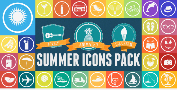 Summer Animated Icons - VideoHive 4942013