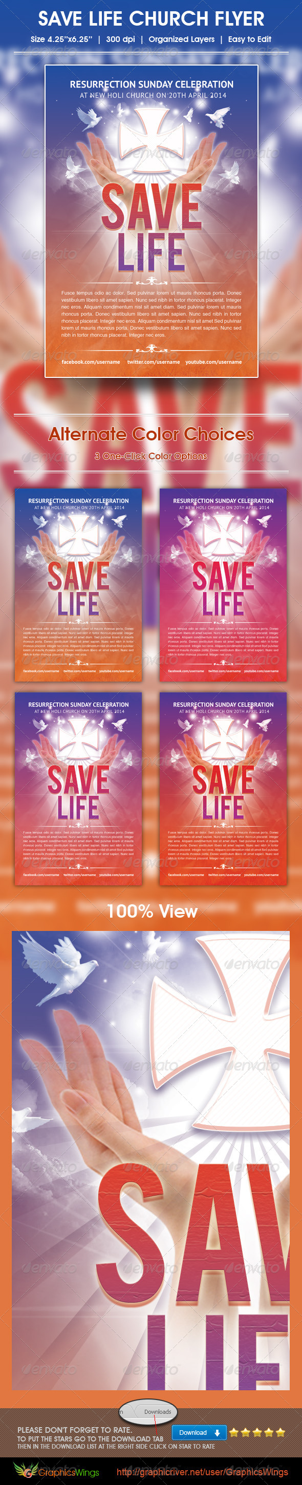 Save Life Church Flyer Template - Church Flyers