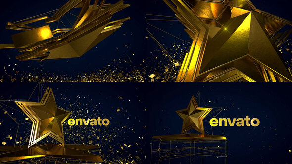 Golden star logo awards opener Elements template preview