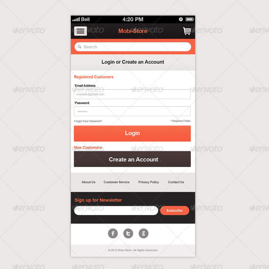 Mobi-store:Mobile E-Commerce User - Interface by jitu | GraphicRiver