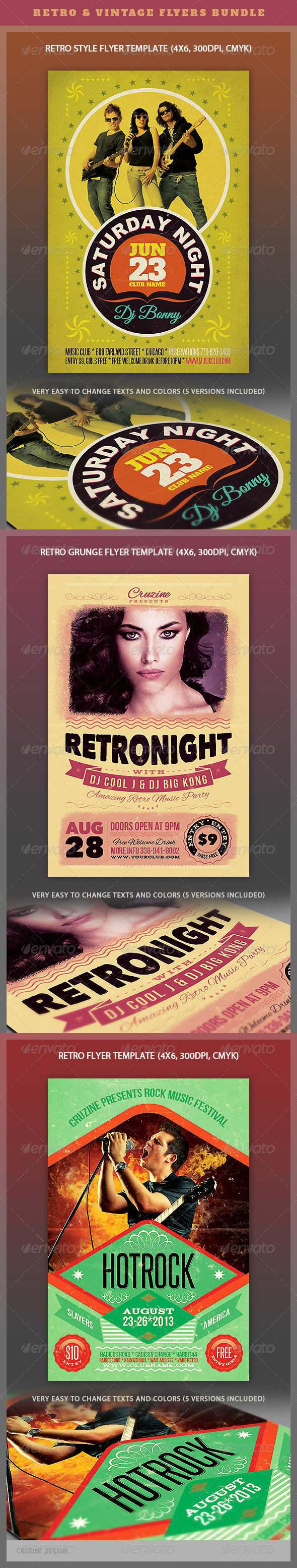 Retro Flyers Bundle - Events Flyers