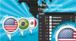 Maps and flags of the World - Icons | Buttons | Maps