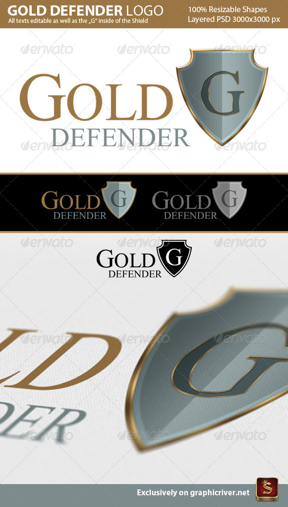 Gold Defender Logo Template - Crests Logo Templates