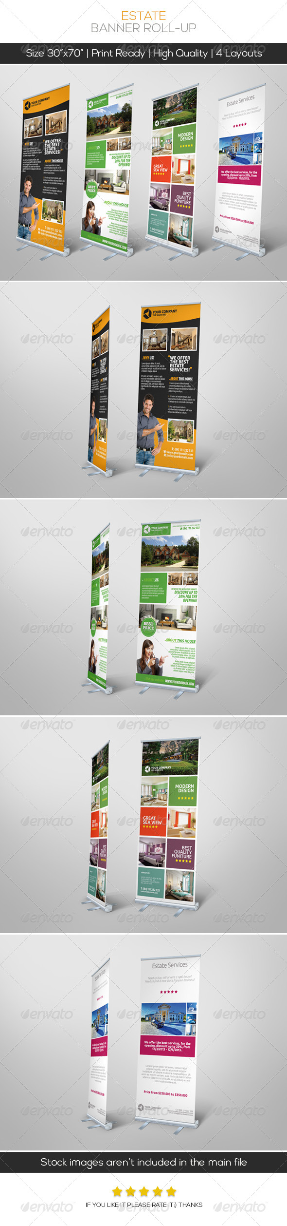 Premium Estate Banner Roll-up - Signage Print Templates