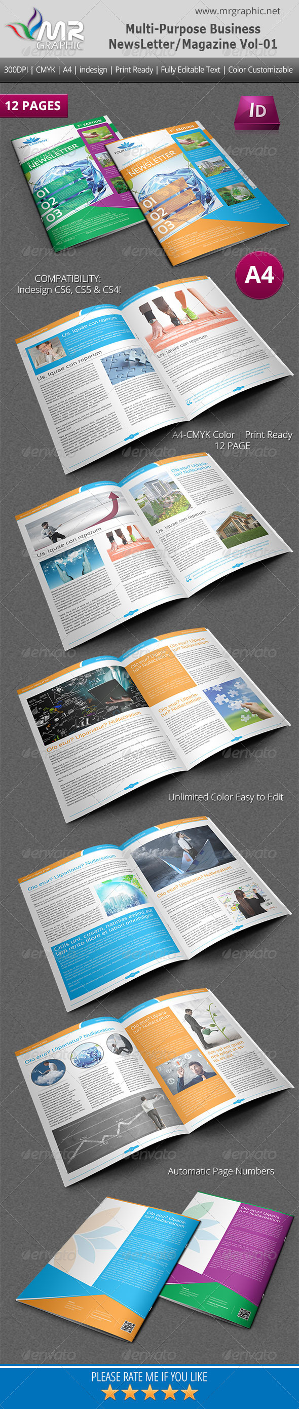 Multipurpose Business Newsletter/Magazine Vol-01 - Newsletters Print Templates