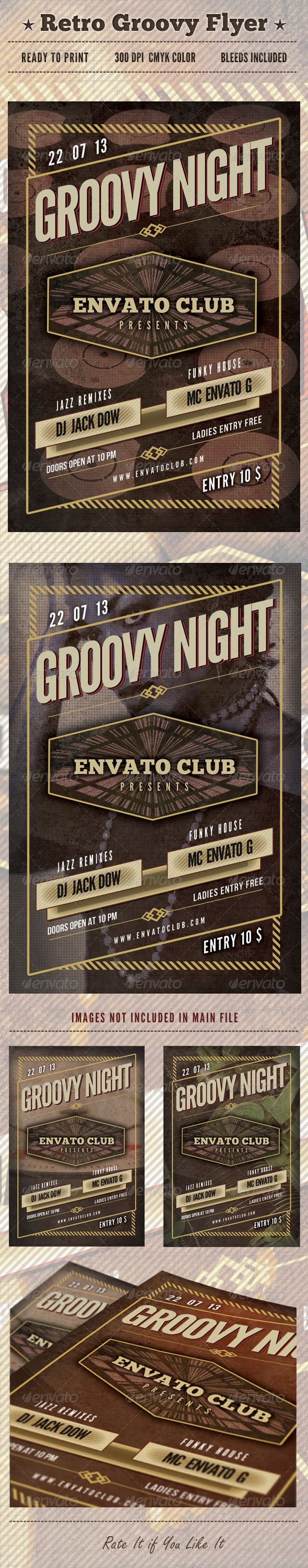 Retro Groovy Flyer - Clubs & Parties Events