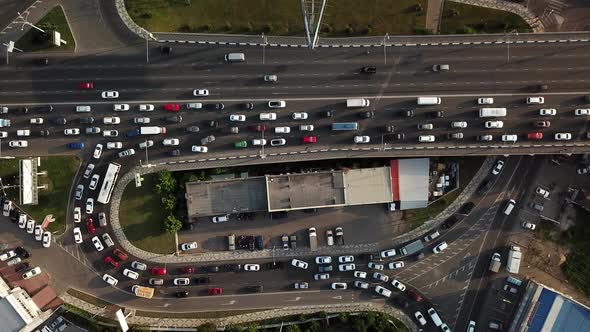 Drones Eye View - Traffic Jam Top View, Transportation Concept 4 alt