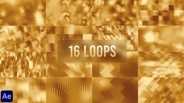 Golden Background Loops Collection Elements template preview