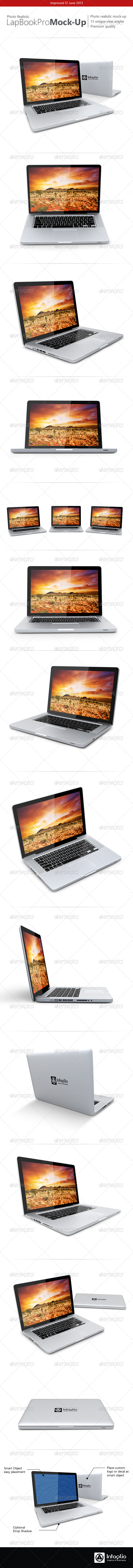 Photo-realistic Lap Book Pro Mock-Up - Laptop Displays