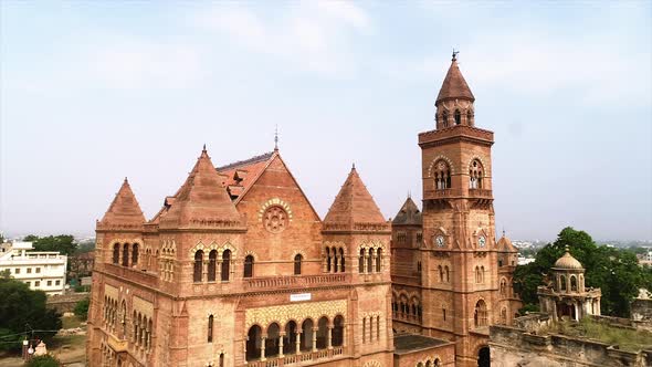 Aerial view of Indian Palace, A landscape view of prayg fort, a UNESCO world heritage site, Gujarat, alt