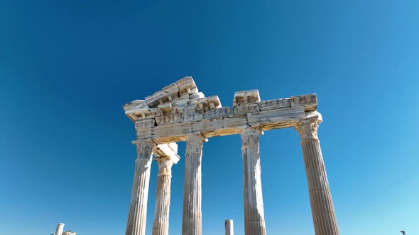 Temple of Apollo aerial view 4 K Turkey Side alt