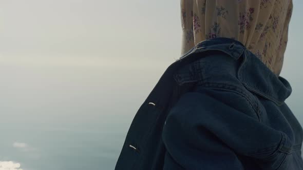 Charming Woman Posing Standing Beach alt