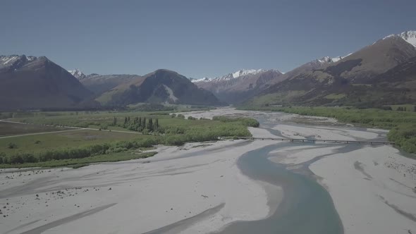 Glacial river aerial footage