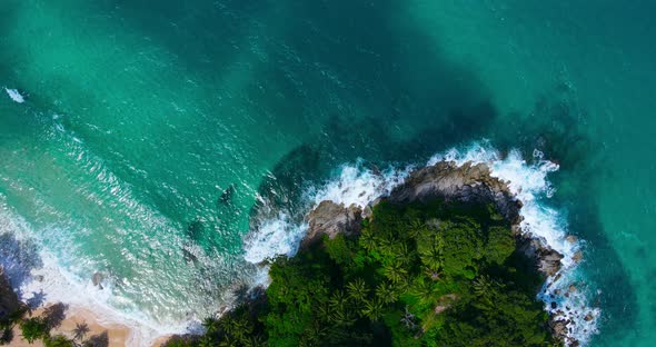 Professional video Aerial View of beach top down view alt