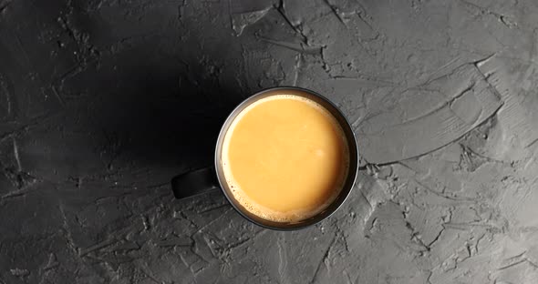 Brown Mug with Coffee and Milk alt